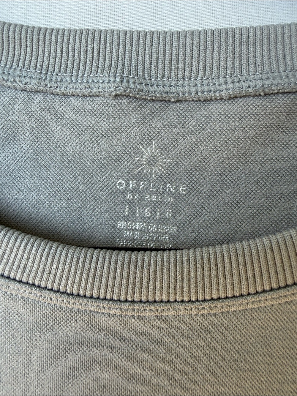 Aerie OFFLINE Cropped Crewneck Athletic Stretchy Tee - Light Gray - Picture 5 of 5